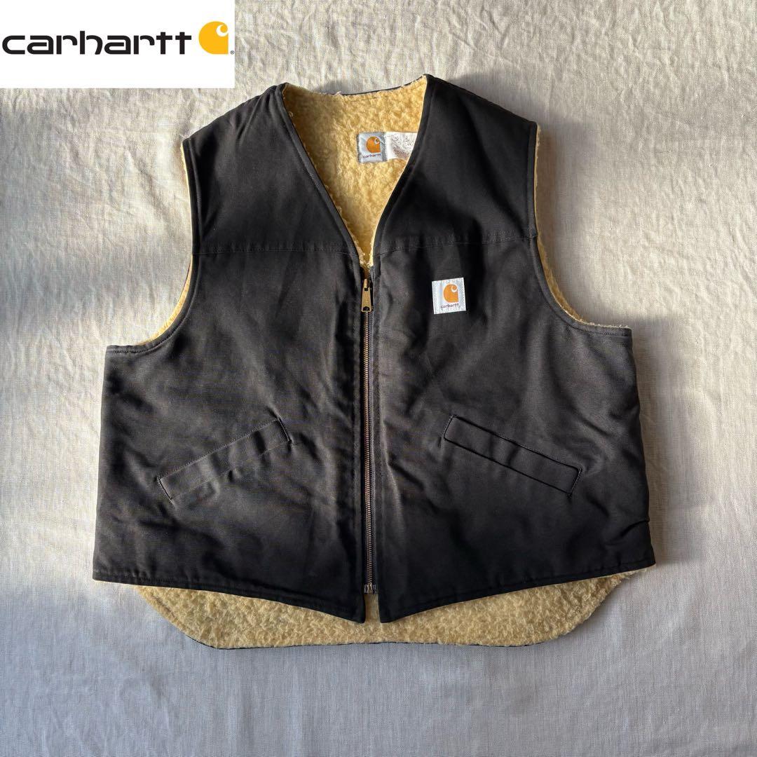 Carhartt カーハート ダックベスト ブラック 2XL 裏ボア