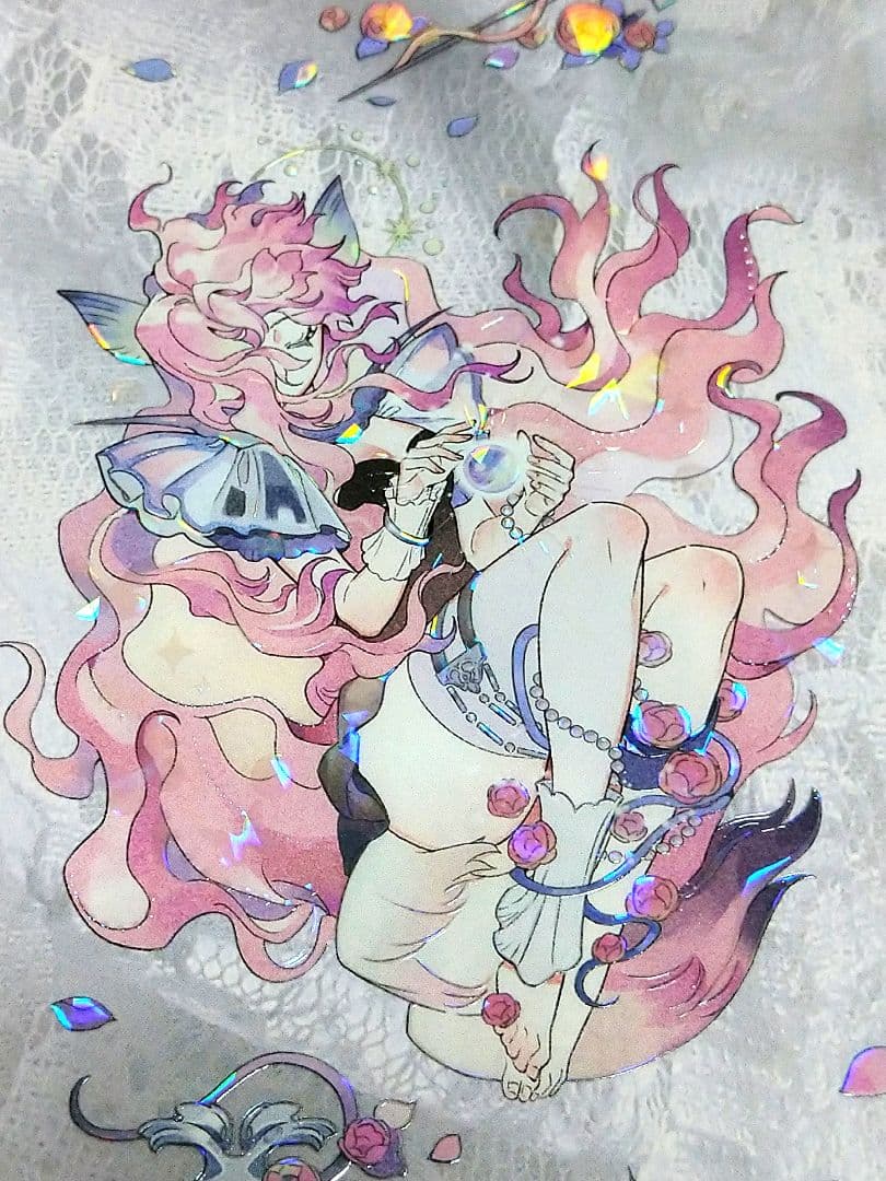 J612＃梦幻是真(贝壳光)没尾巴的猫切り売り海外人物マステ女の子