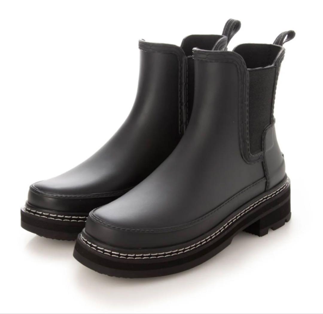 今期　HUNTER（ハンター）リファインド ステッチチェルシーブーツ （BLK）