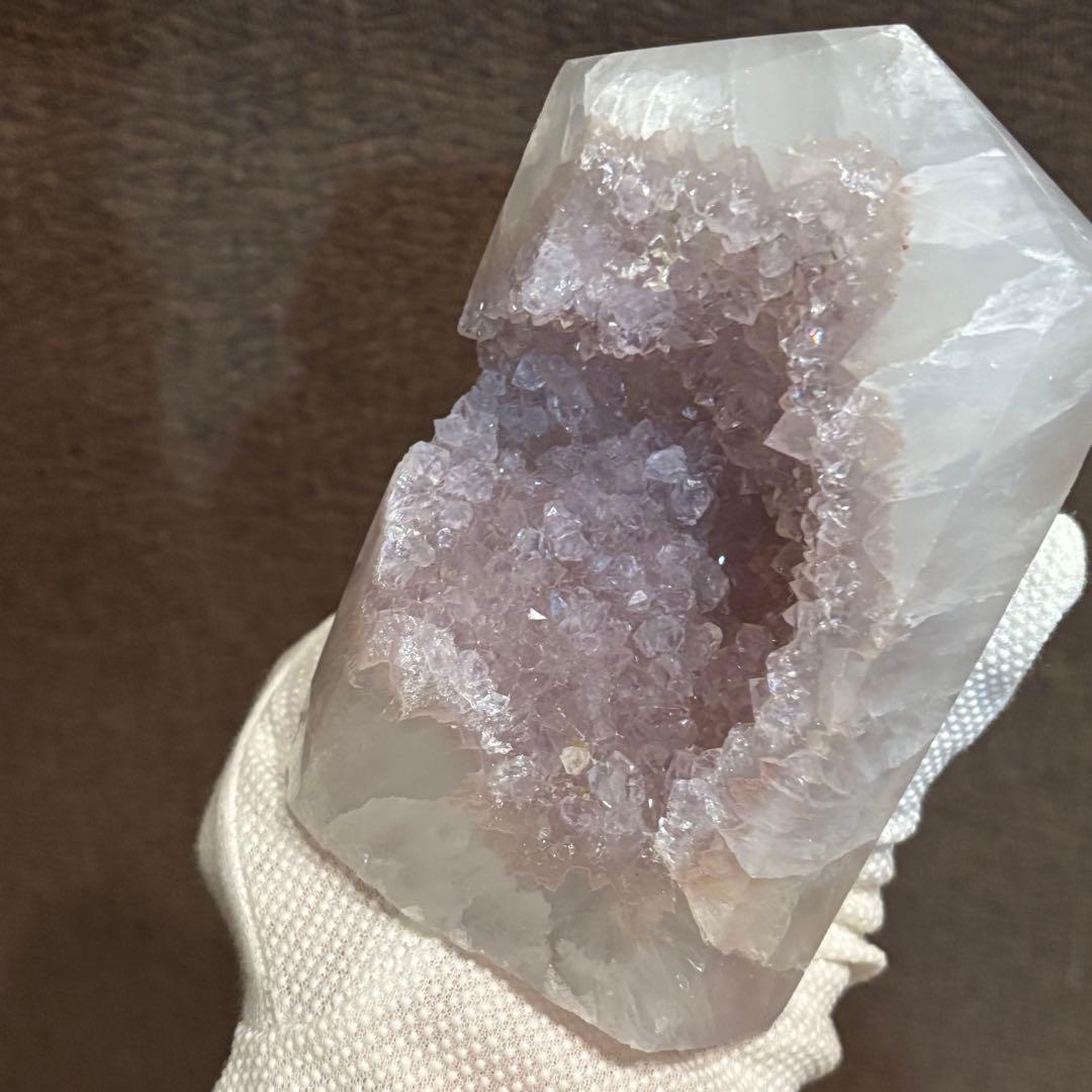 非常にレア！ アメジストジオード瑪瑙 大きいサイズ 673g ジオード