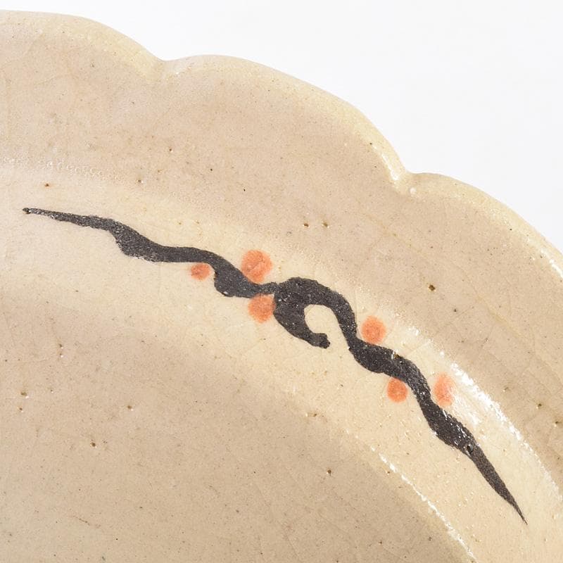 和食器　向井一峰作　織部向付　台皿　五客　共布共箱　M　R7606