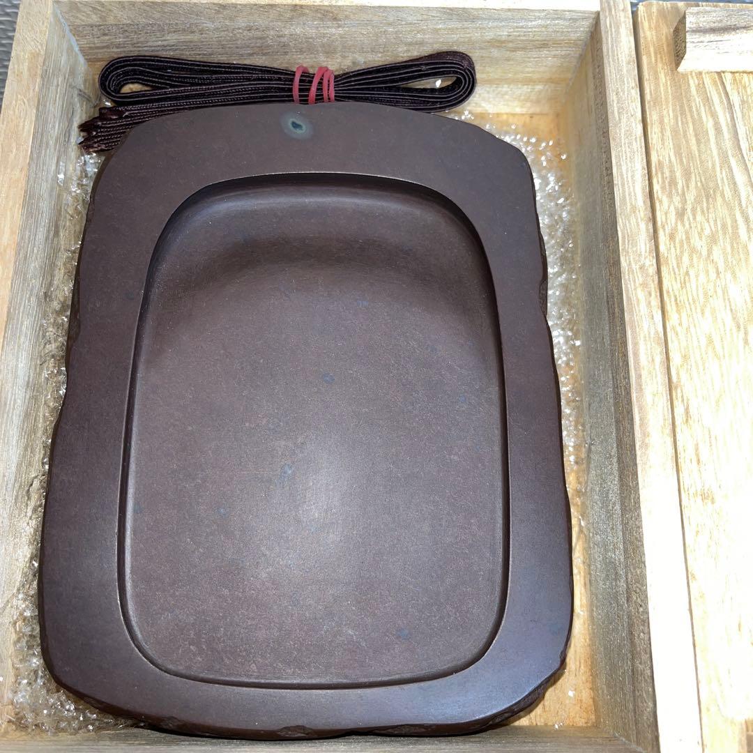 ⭕️赤間硯　野面硯　名工　堀尾卓司　新品美品　宝物　玉弘堂　女性好み作品　美しい