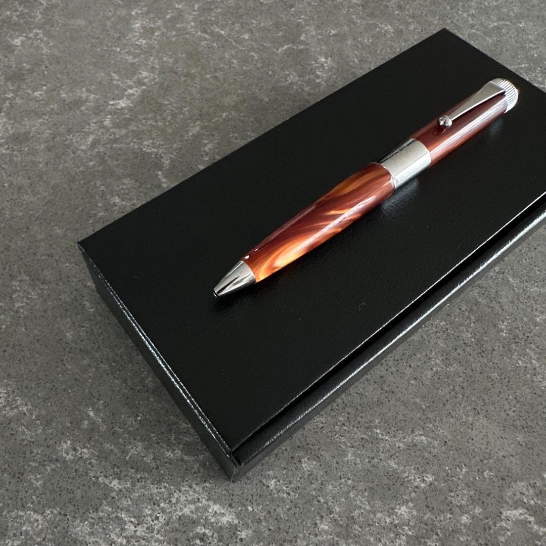 【極上模様・未使用】ロメオ NO.3 イタリアンアンバー 太軸