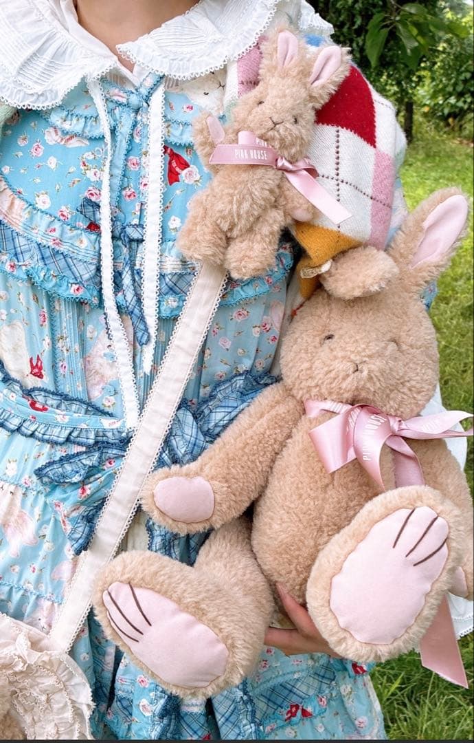 うさぎぬいぐるみコサージュ　ビスケット