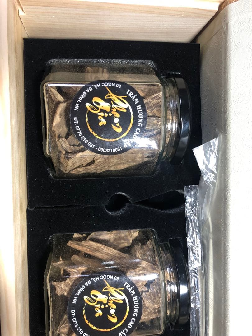 ベトナム高級沈香天然香料セット 100g木製ボックス入り　極上シャム沈香
