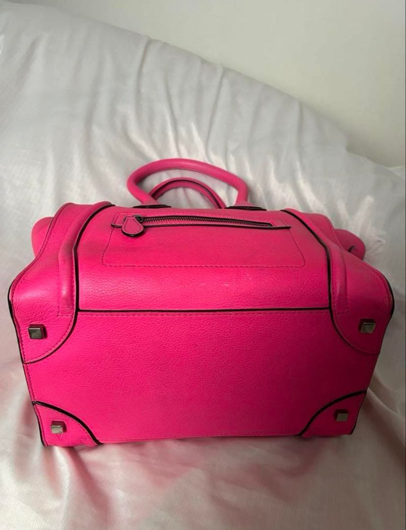 【保存袋等 付属品有 希少】CELINE セリーヌ ラゲージ ピンク