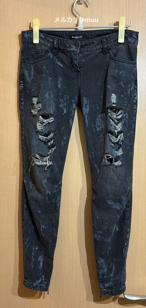 BALMAIN ダメージ加工スキニージーンズ 40