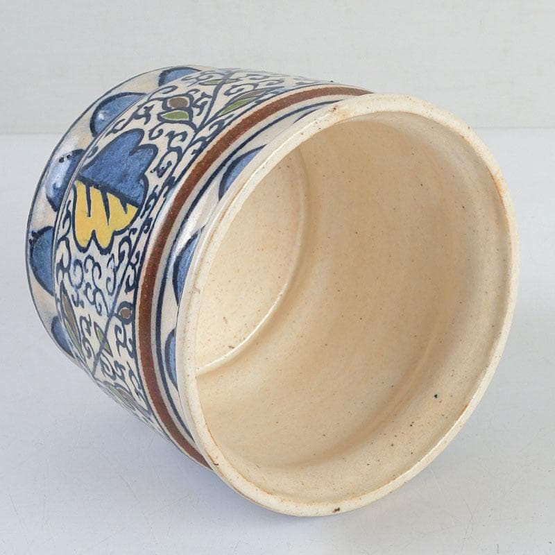 茶道具　膳所焼　陽炎園造　淡海ぜぜ　和蘭陀蔦文　火入　共箱　V　9416