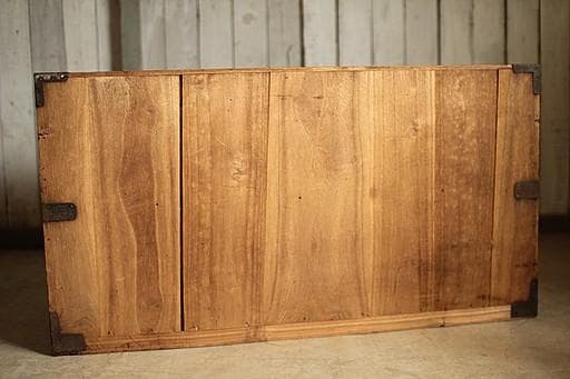 味のある丸金具時代箪笥　桐箪笥　抽斗2段　タンス　収納　古家具　古民家　時代家具
