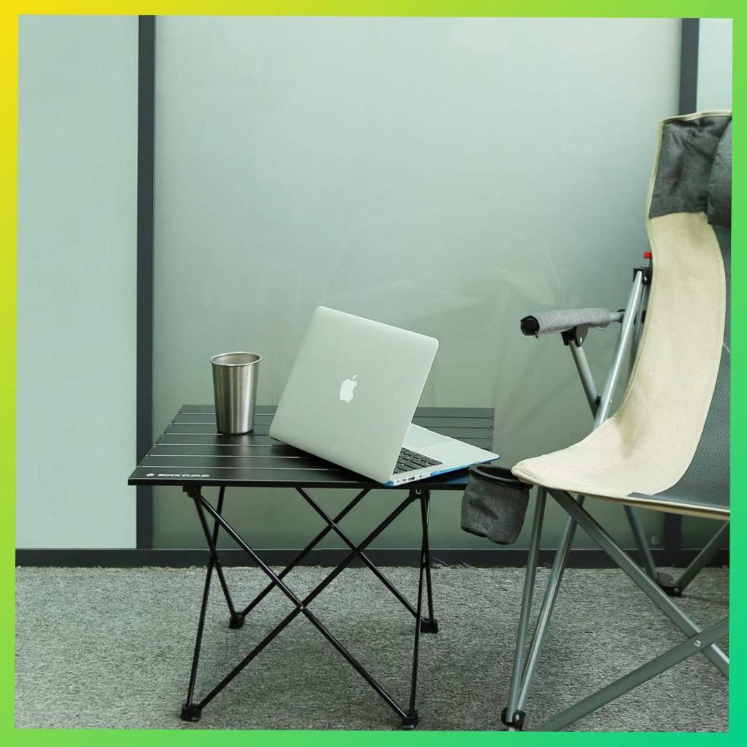 アルミ キャンプテーブル 折りたたみ ロールテーブル 56x41cm