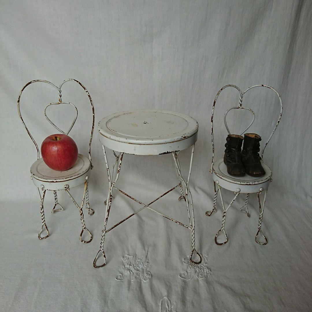 フランスアンティーク ドールサイズのチェア＆テーブル