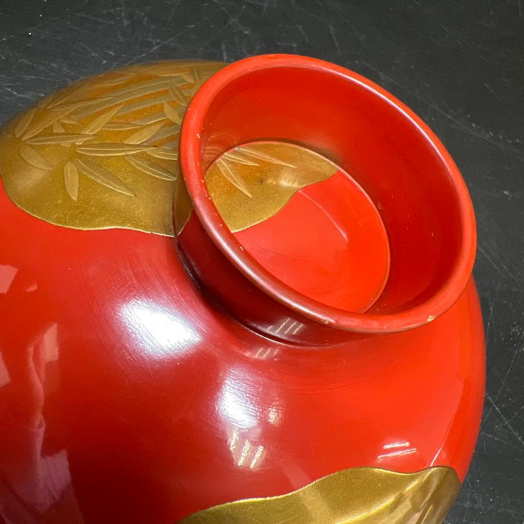 上手　盛蒔絵盃一対　木箱付　直径9.8㎝　東Y7-1125☆2F