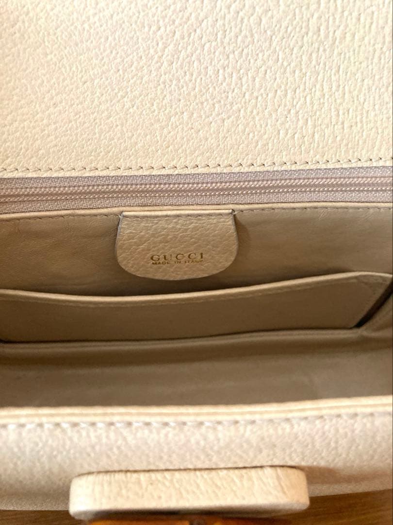GUCCI グッチ　ベージュ バンブーハンドル　ハンドバッグ
