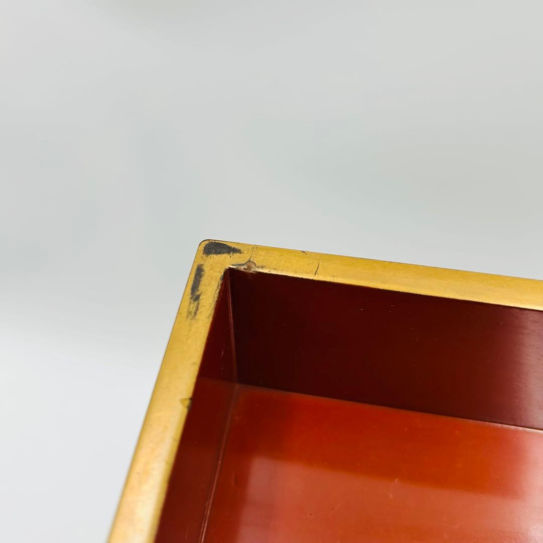 【海老海鮮尽くし蒔絵重箱　段重　お節料理】骨董　アンティーク　インテリア