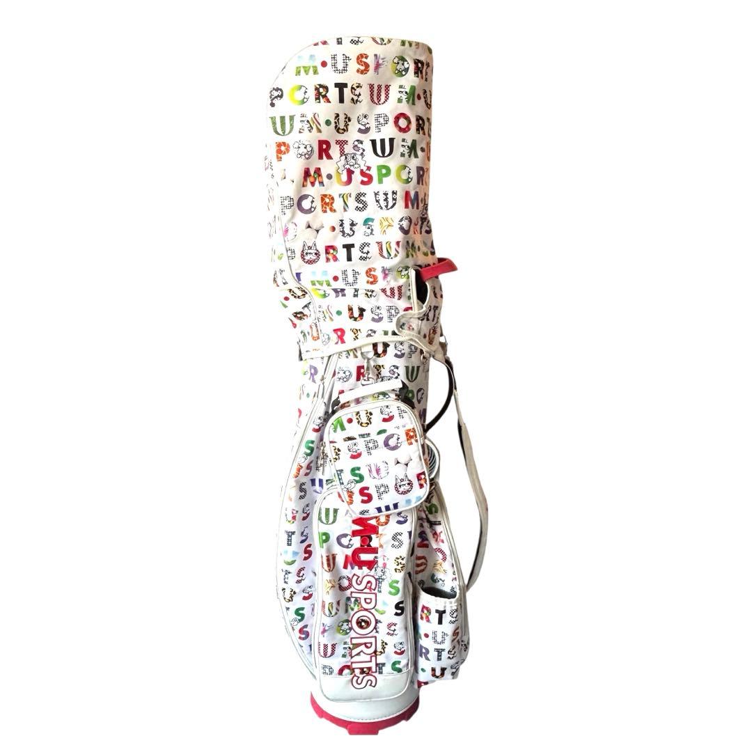 極美品✨M・U SPORTS キャディバッグ レディース ロゴ柄 ホワイト系