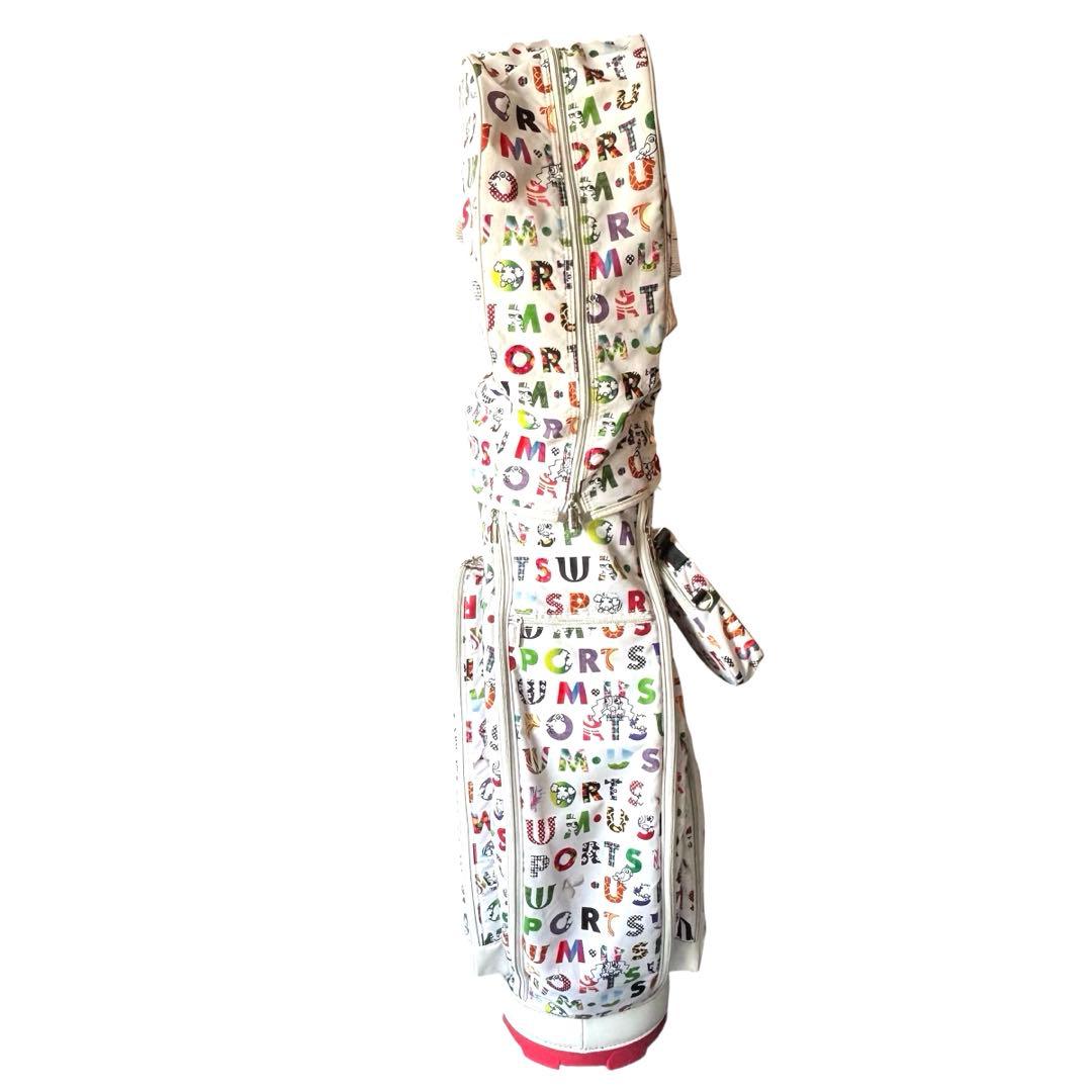 極美品✨M・U SPORTS キャディバッグ レディース ロゴ柄 ホワイト系