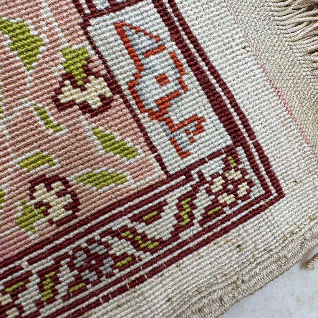 トルコ絨毯　ヘレケ　シルク　玄関マット　55×70