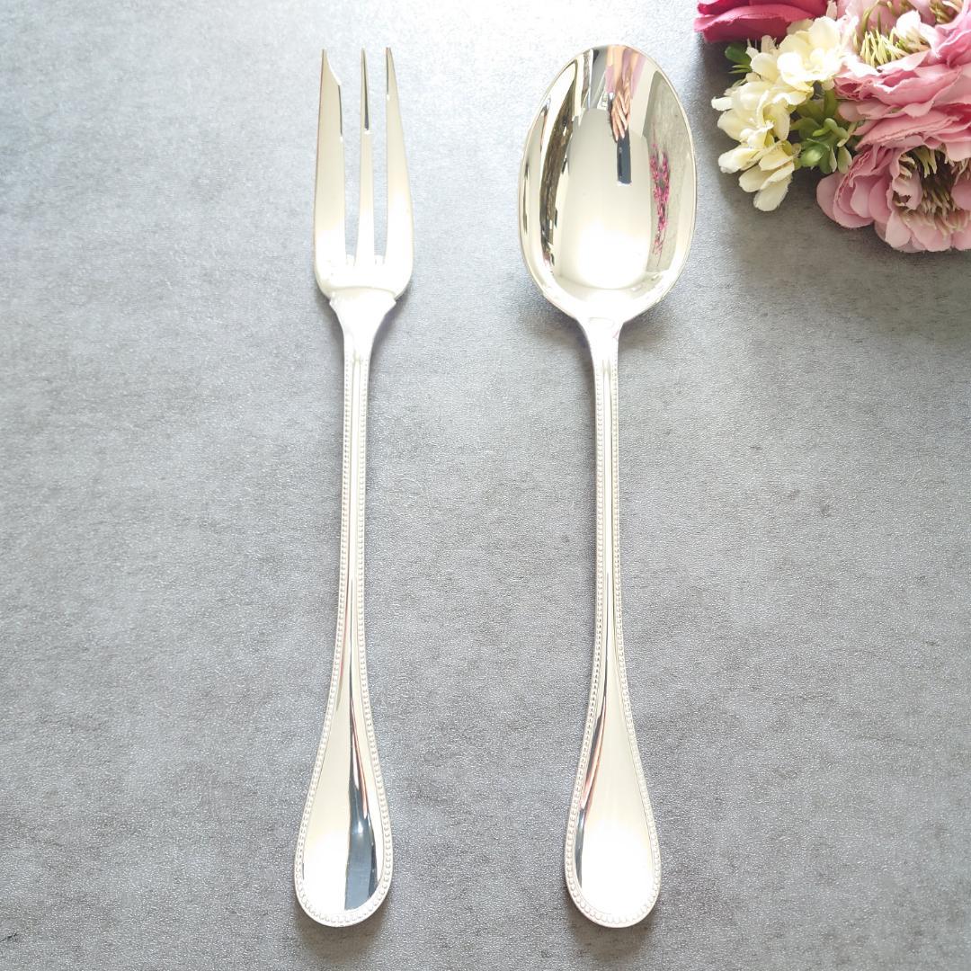 美品 クリストフル パール サービングフォーク サービングスプーン