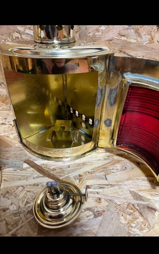 ビンテージ航海灯　右舷・左舷セット　オール真鍮製　マリンランプ