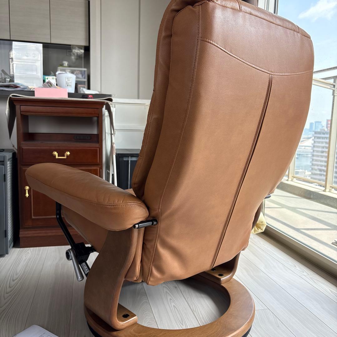 送料込み　ニトリ　パーソナルチェア（ラルフ3革MBR）　※オットマン別配送