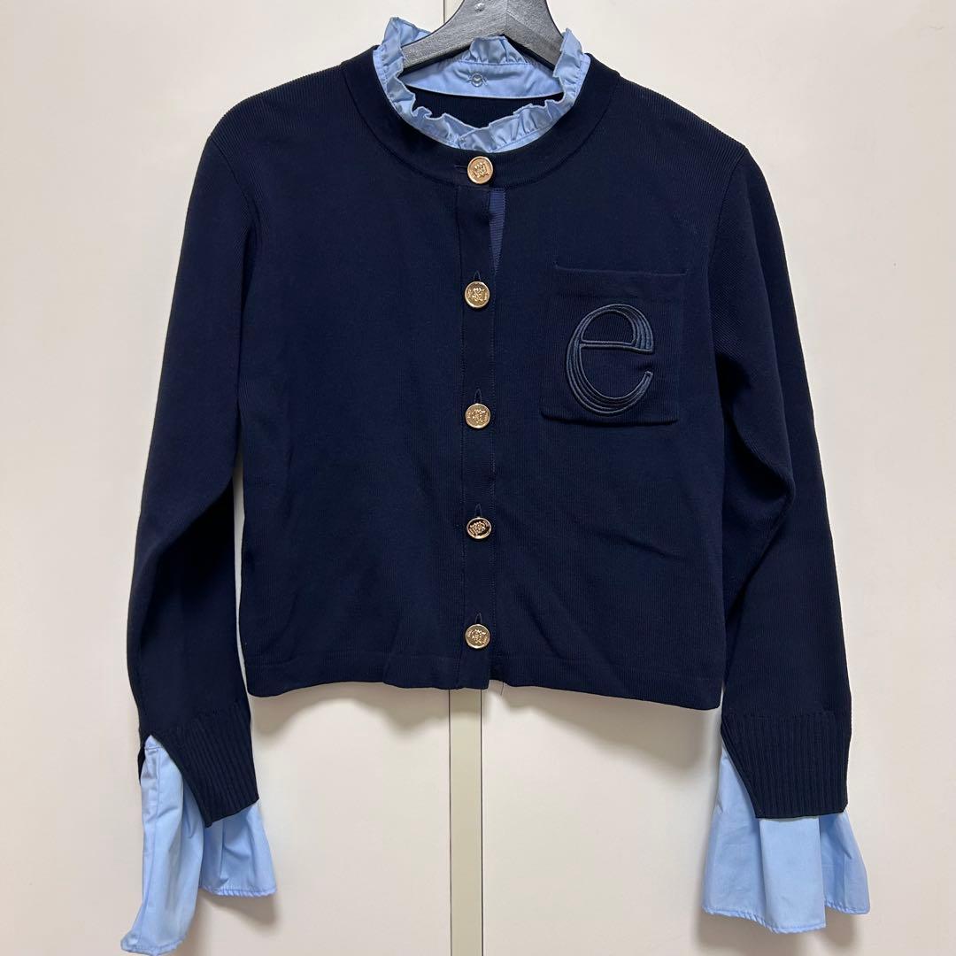 EIMY ISTOIRE Attached collarニットジャケットNVY