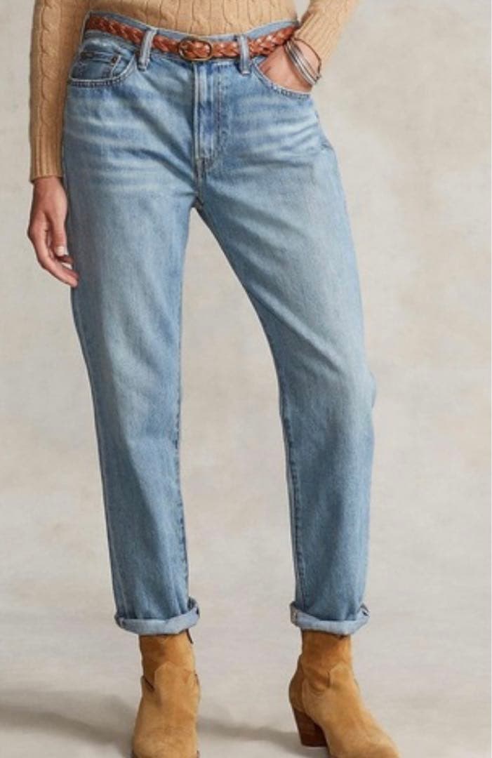 芸能人着用◎ラルフローレン　レザースキニーベルト　ダークブラウン