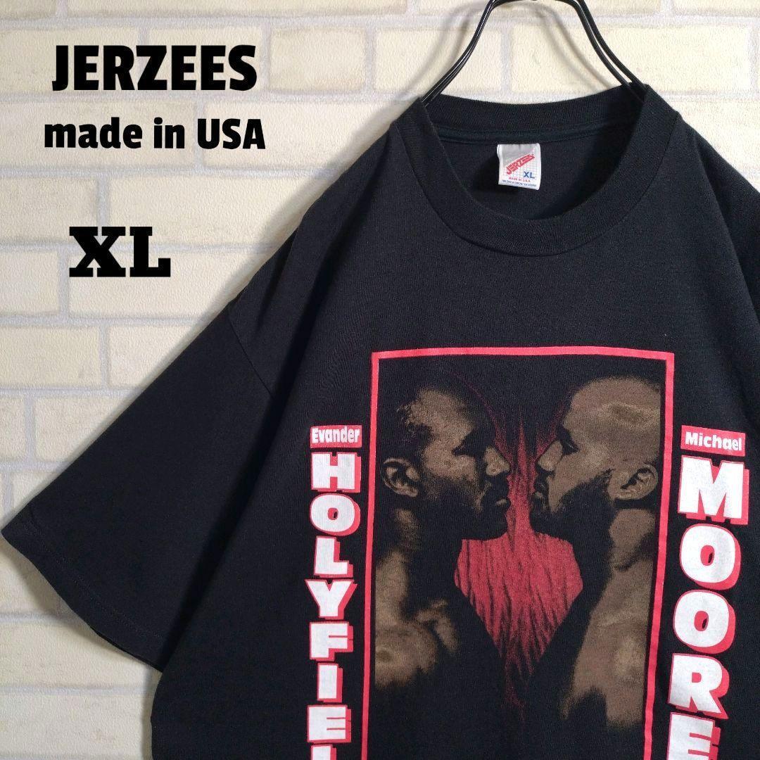 お宝★90s USA製 ホリフィールド VS モーラー 半袖Tシャツ 黒 XL