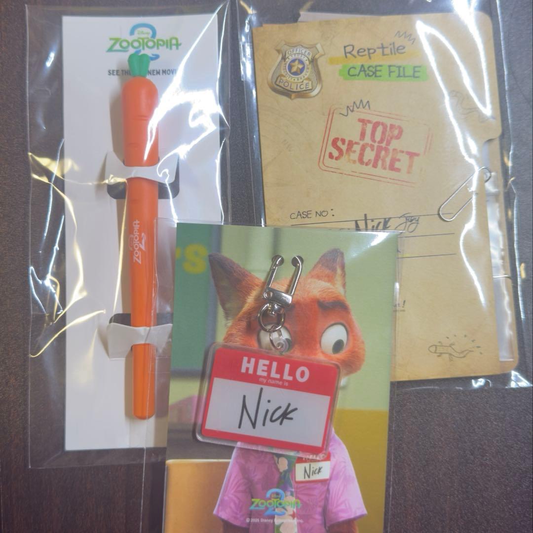 ズートピア2 韓国 映画 劇場 特典 捜査ファイル＆ニンジンペン ネームリング