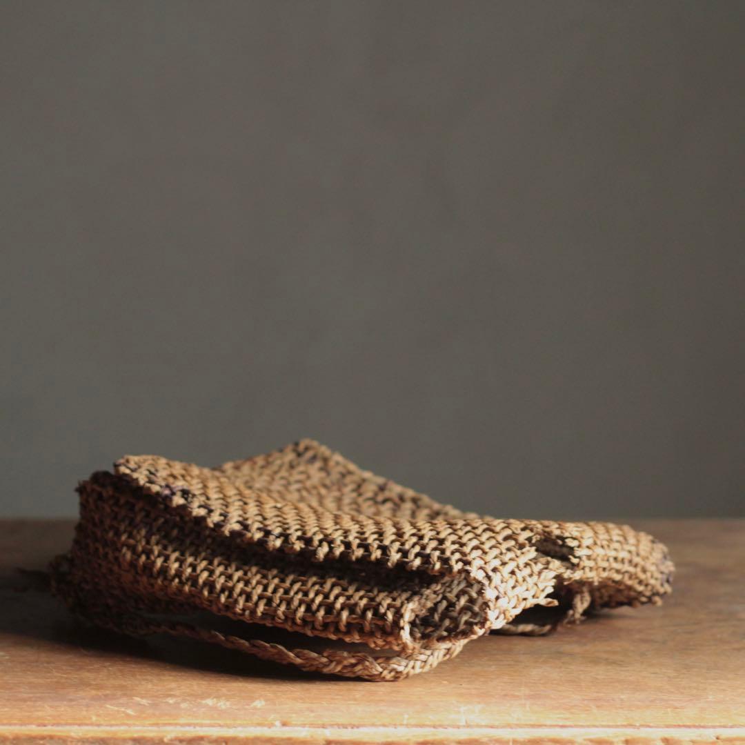 戦時中統制下 植物で編まれた 国民学校ランドセル 古道具 アンティーク オブジェ