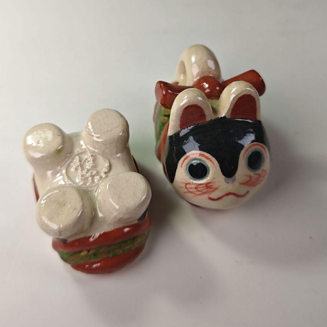 ウ317 香合『伊東桂楽造』『干支　はりこ　犬　香合　共箱』茶道具