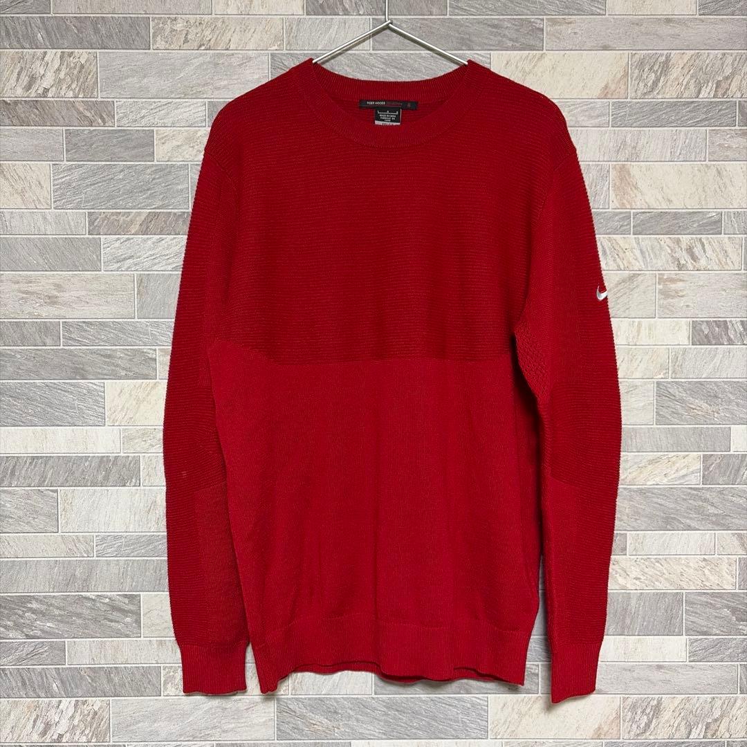 NIKE GOLF タイガーウッズコレクション ニット ウール混 タイガーレッド