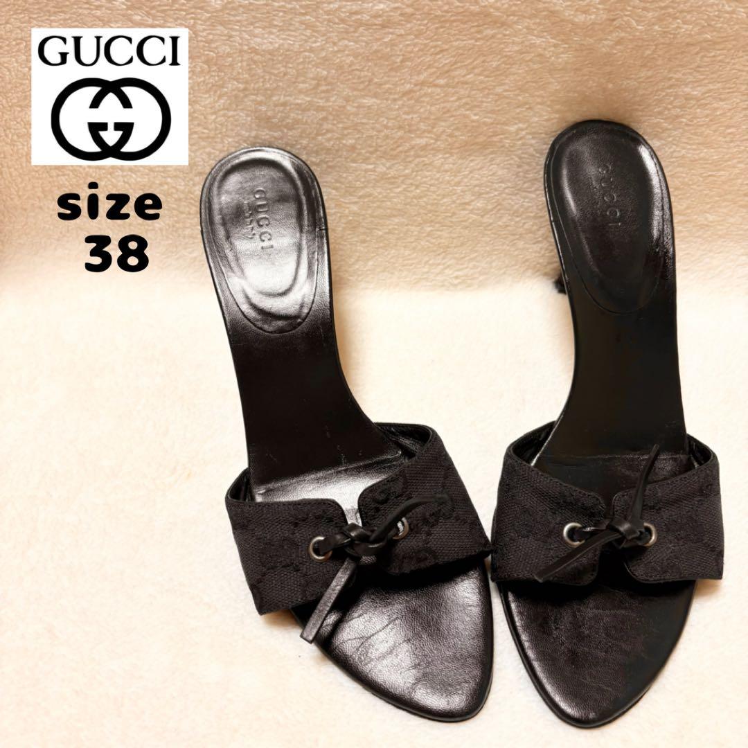 GUCCI GG柄 ブラックミュール サイズ38