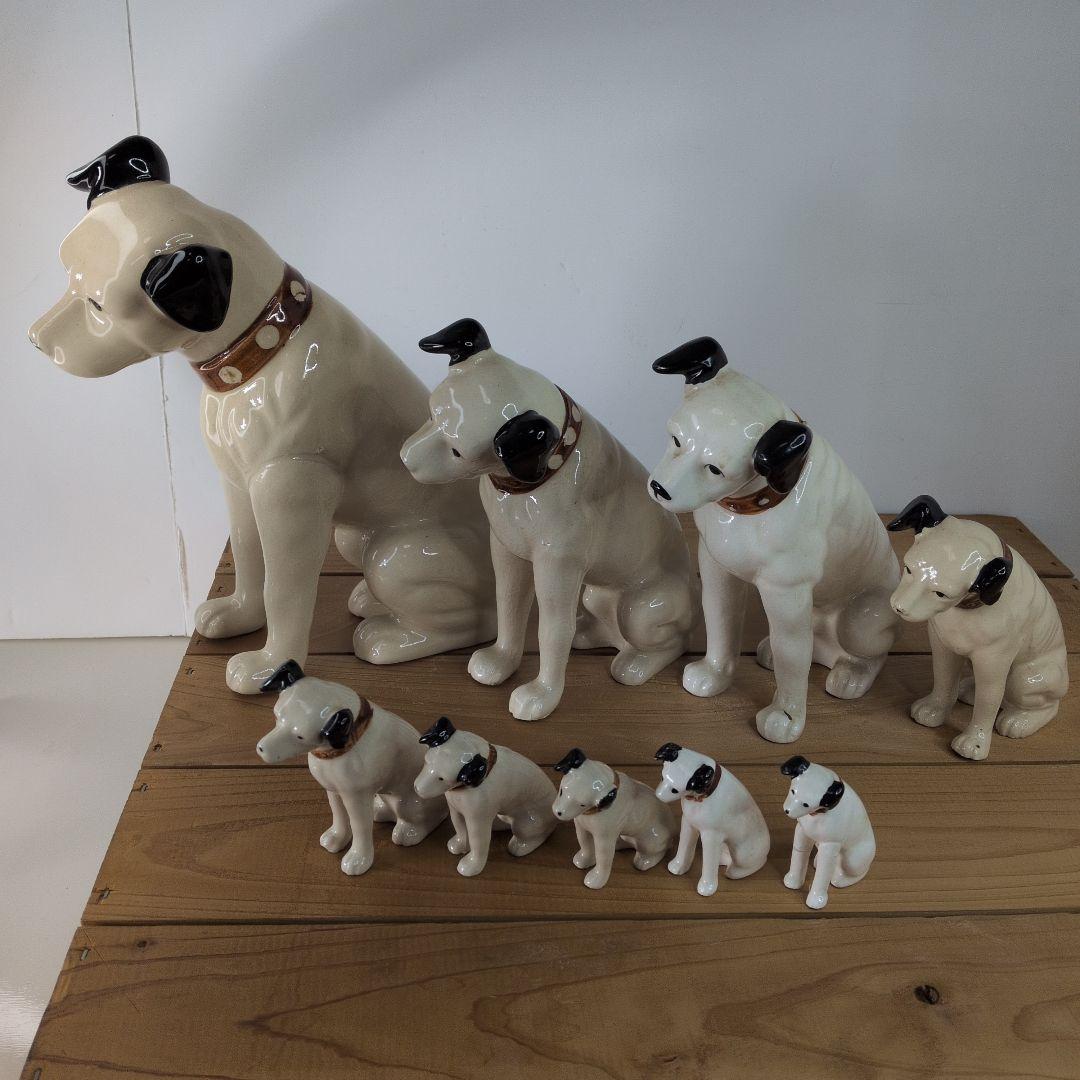 ひでさん【 ヴィンテージ 】 ニッパー君／ビクター／陶器製置物9体セット