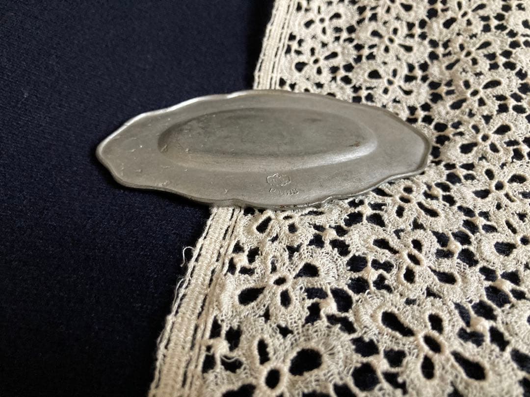 レア 装飾が美しい エタンオバールプレートおままごと フランス アンティーク