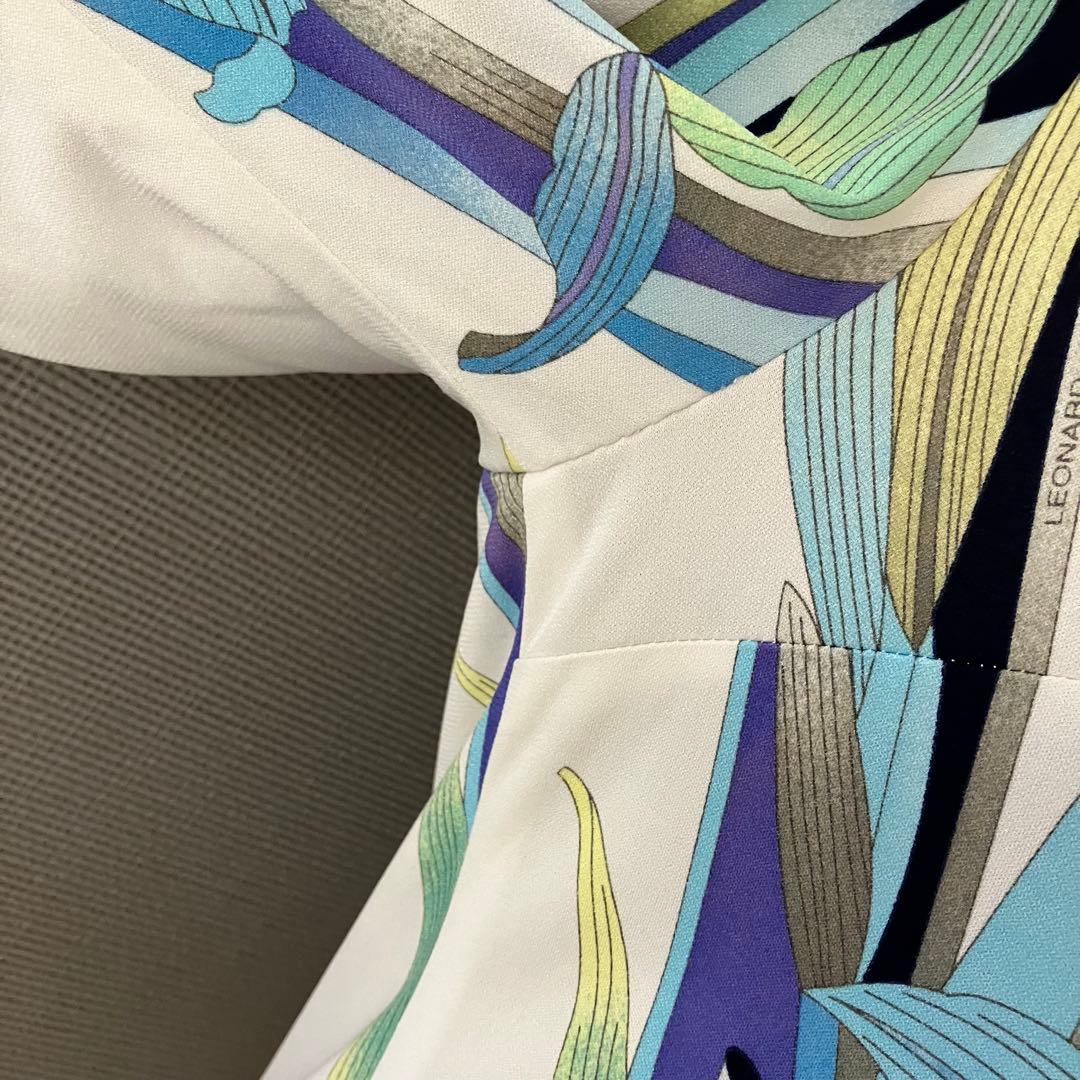 レオナール カンカン ワンピース 花柄 40