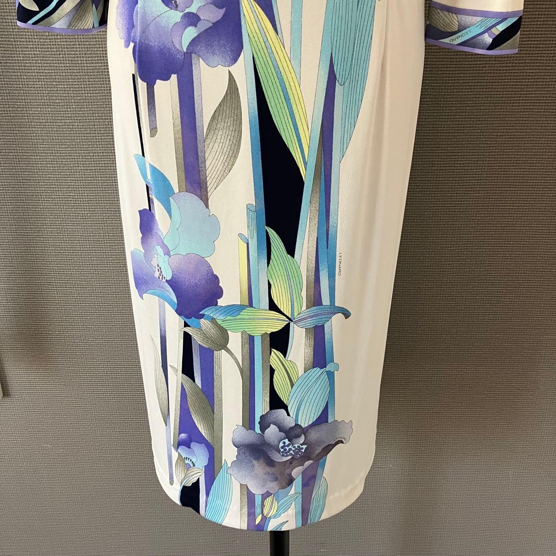 レオナール カンカン ワンピース 花柄 40