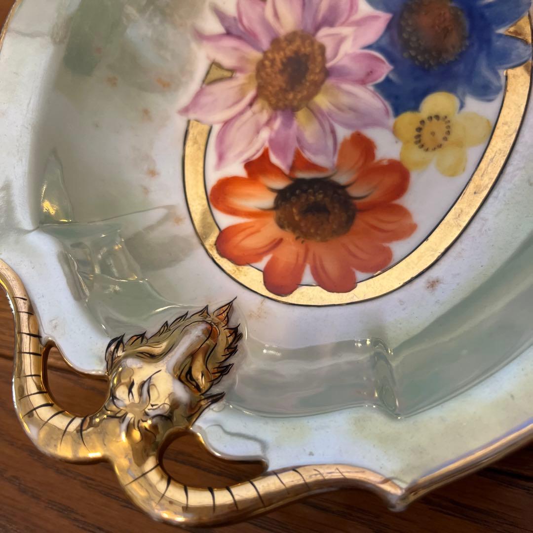 最終処超レアオールドノリタケ山羊持ち手フィギュア変形ボウルラスターM JAPAN