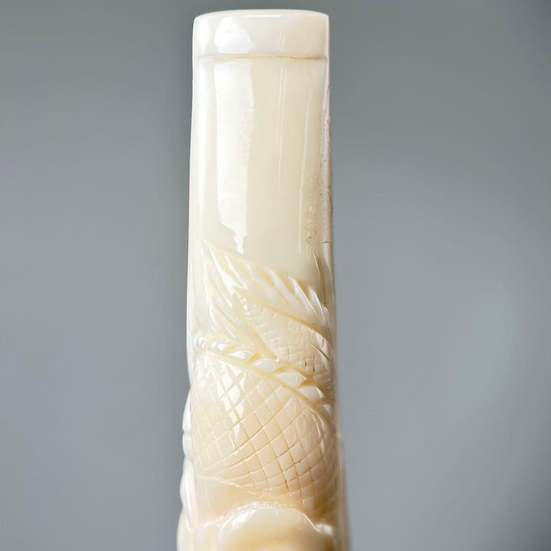 鯨歯製　彫刻入り　煙管（キセル）部品／煙草パイプ用マウスピース