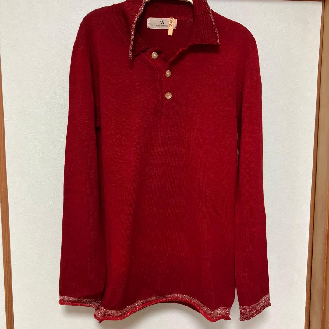 Y’s ワイズ ヨウジヤマモト ウールセーター 赤 日本製 ラメデザイン