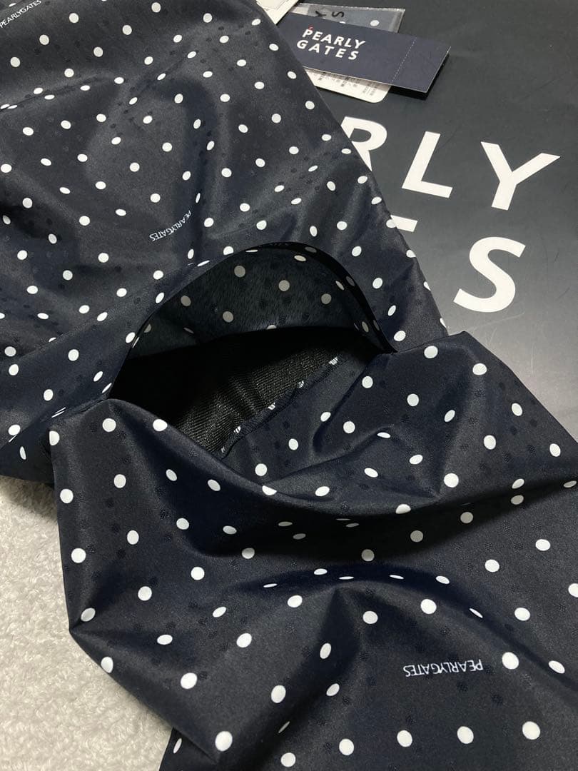 新品 パーリーゲイツ タフレックス×サーモトロンパンツ ミニドット柄(5)L/紺