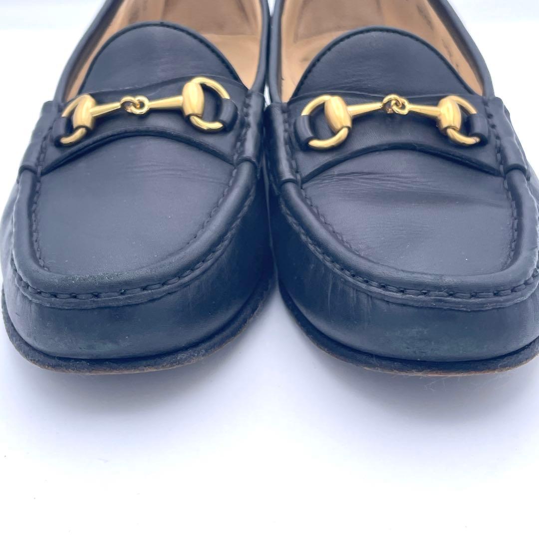 イタリア製✨グッチ GUCCI【22.5】ホースビットローファー/レザー/金具✨