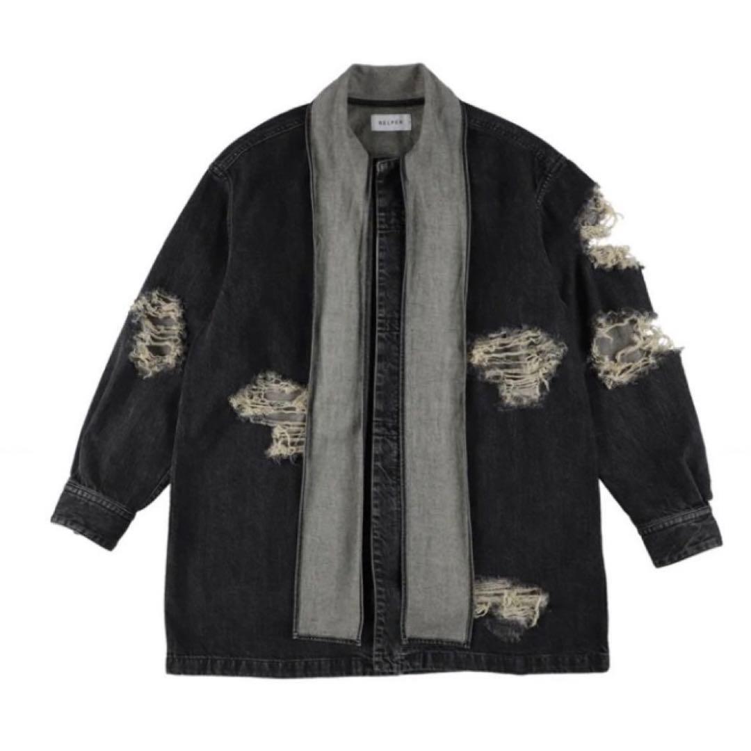 【美品】BELPER デニムボウタイブラウス　ブラック