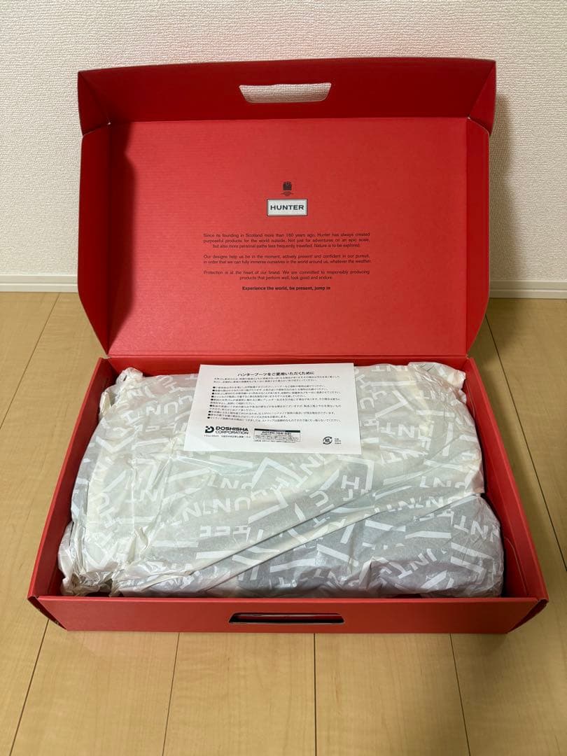 【新品・未使用】HUNTER ブラック 長靴 バックル付き UK5 24cm