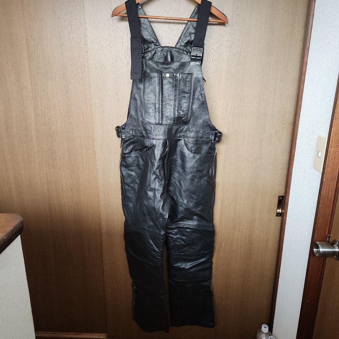 オーバーオール　レザー　L