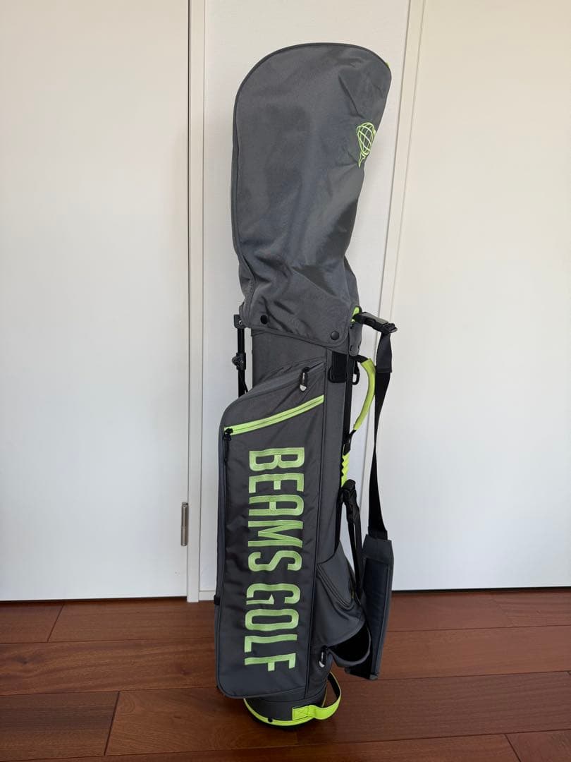 BEAMS GOLF キャディバッグ グレー/ライム