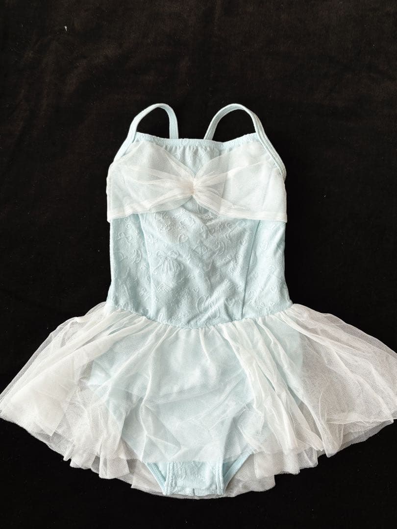 新品Chacott★ドレスの様なチュチュ付きレオタード 水色110K