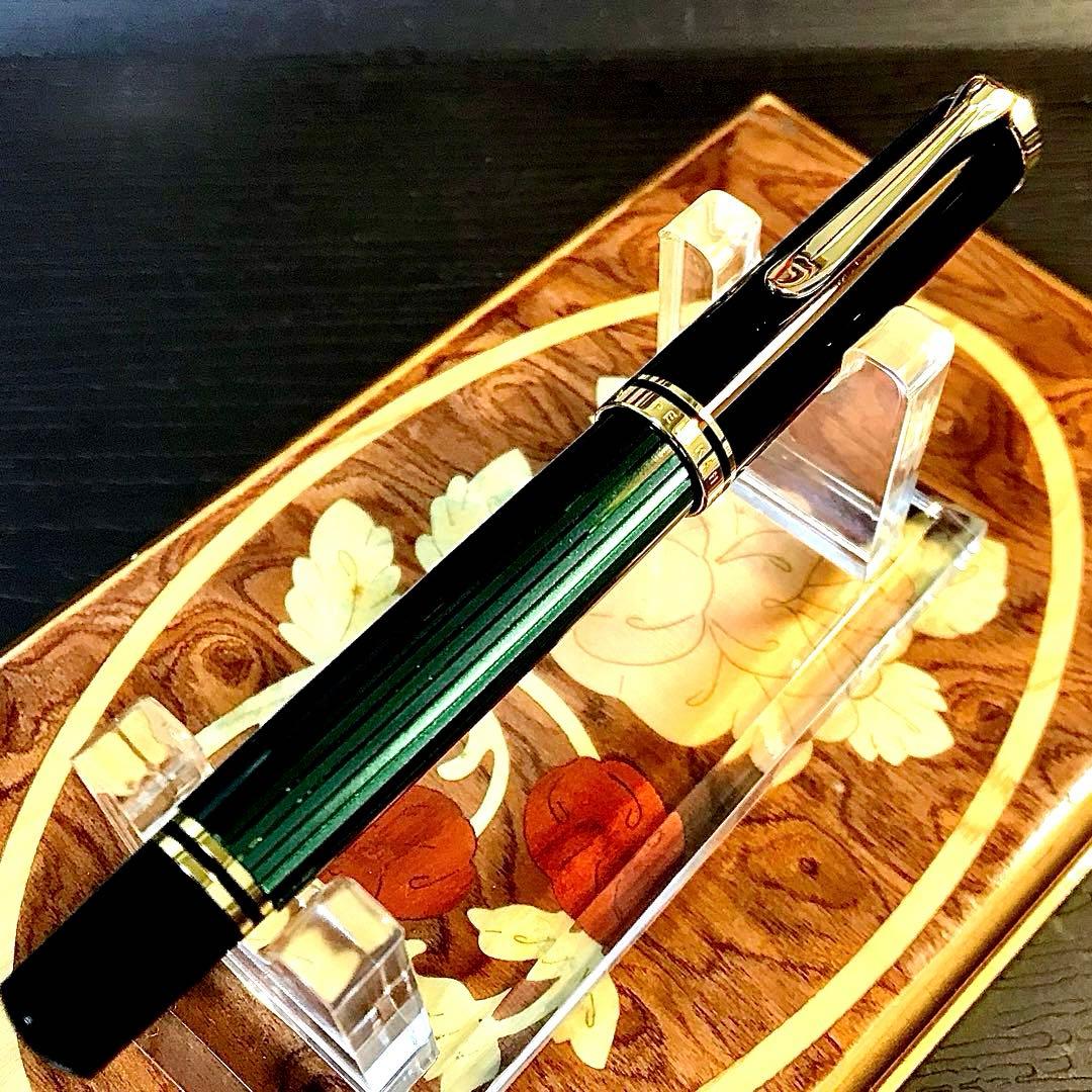 ☆超お勧め☆素晴らしいペリカン万年筆M400（EF)グリーンストライプ☆極上美品