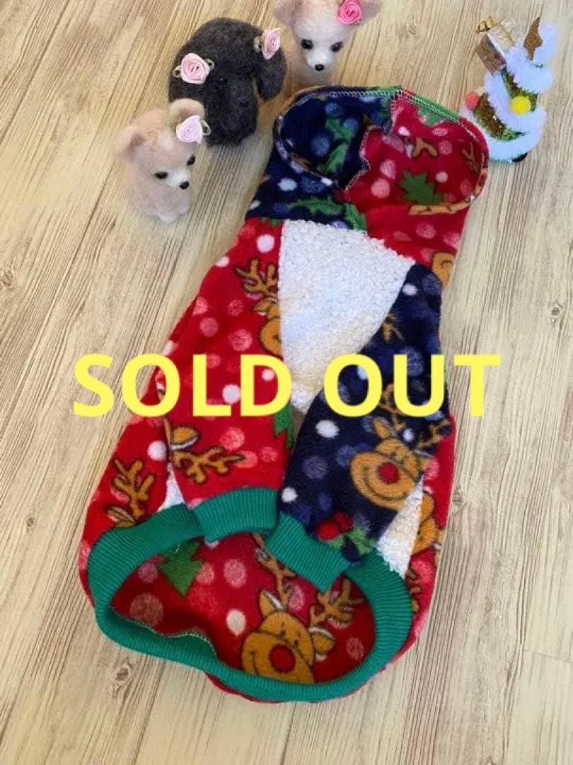 犬服  ラグラン(Ｓ)   ꒡̈⃝Lily꒡̈⃝ハンドメイド  Xmasもふもふ