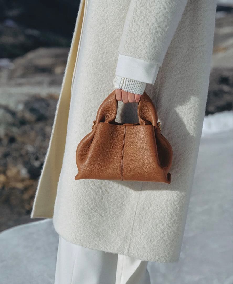 POLENE ポレーヌ　ハンドバッグ　ショルダーバッグ　ミニ　キャメル