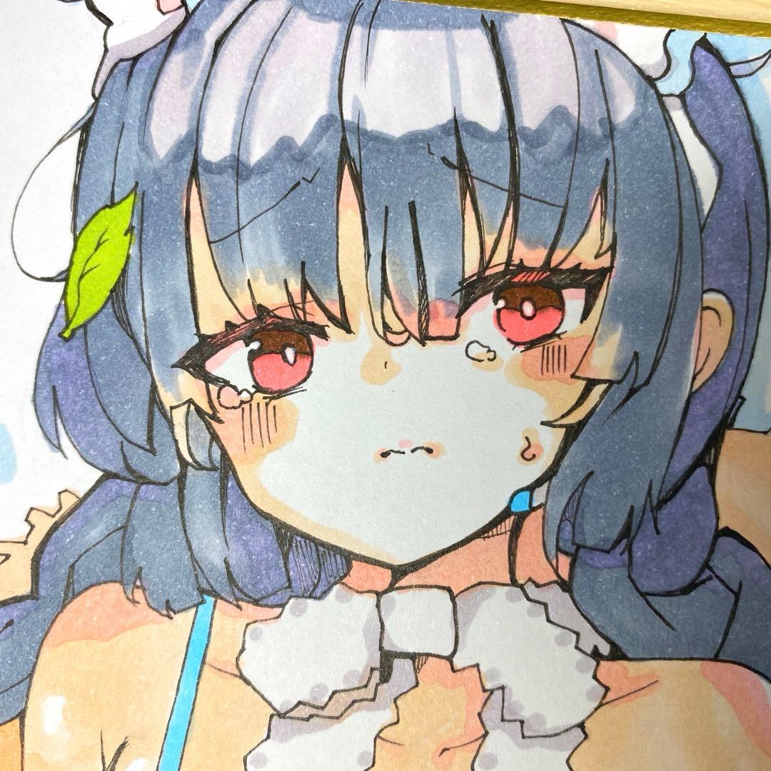 と*ん様 ブルアカ 水着ミユ ファンアート 色紙